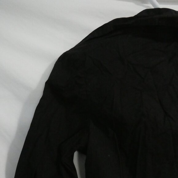 ZONE | medium | Black Long Sleeve Shirt With Rolled Cuffs and Zip Back Bottom - Picture 10 of 16